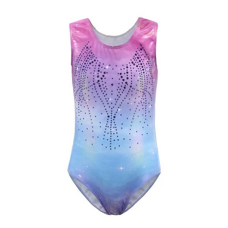High Quality Many Designs Full Size Kids Girls Children Sleeveless Tank Rhinestones Rhythmic Gymnastics Leotards for sale X250224
