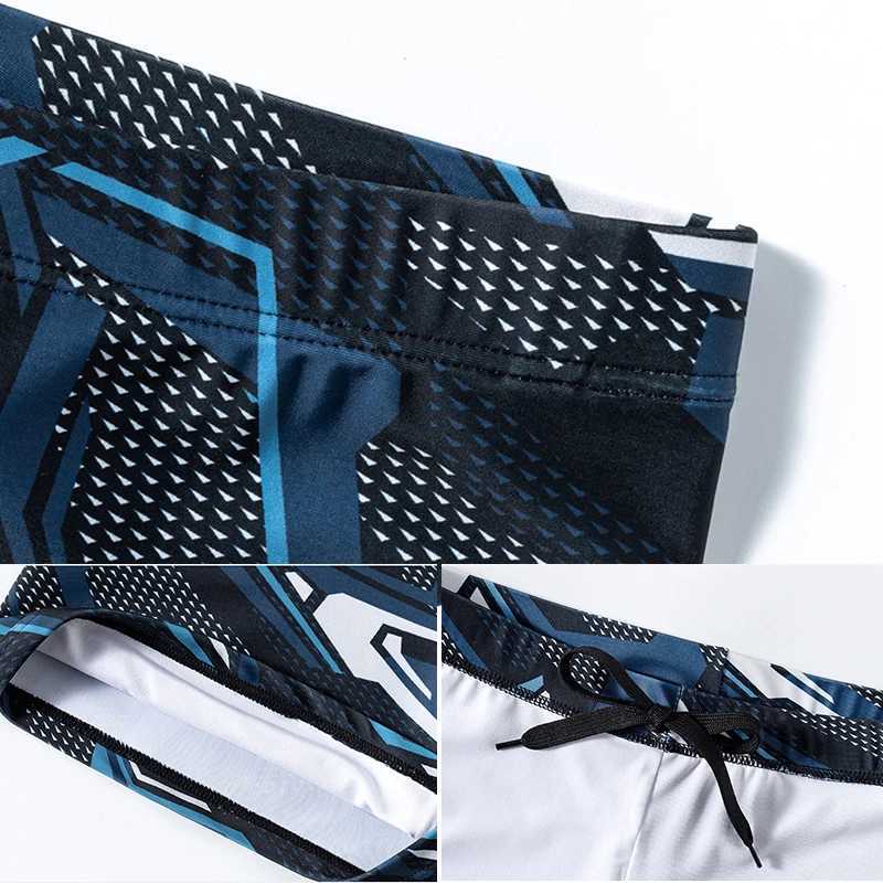 YUKE Summer Quick-dry Swimming Trunks Shorts Men Swimsuit Beach Pants Print Bathing Suit Plus Size BoxerXJ250224