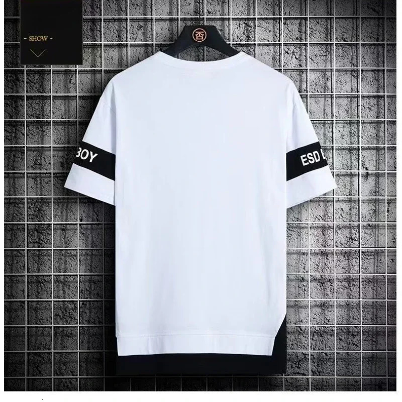 T Shirt for Men Set Summer Selling Mens Short Sleeved T-shirt Casual Versatile Half Sleeved Trend Color Blocking Top Tshirt 250225