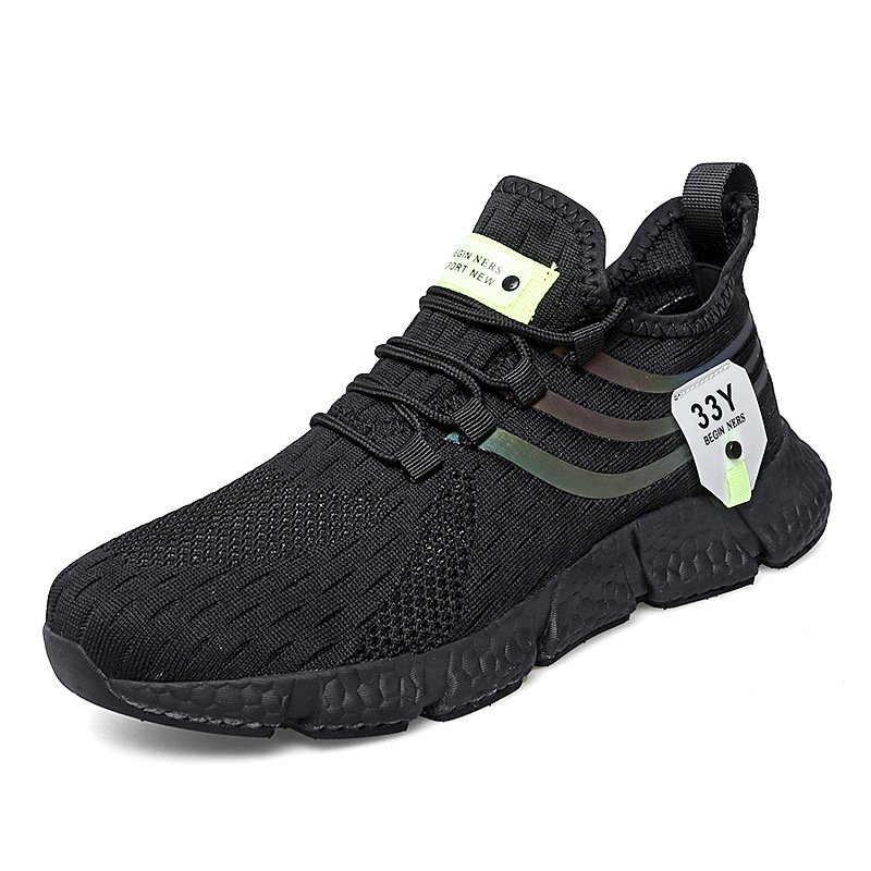 Lightweight running shoes for men soft sole cushioned flying mesh sneakers for men Breathable Comfortable soled men's shoes