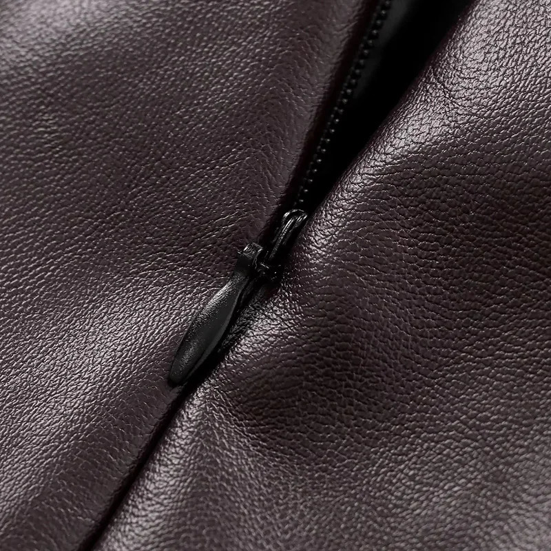 TRAF Leather Mini Skirts Summer Womens Y2K Elegant Party Short Skirts Ladies Fashion Casual Office Brown Mini Skirts 250225