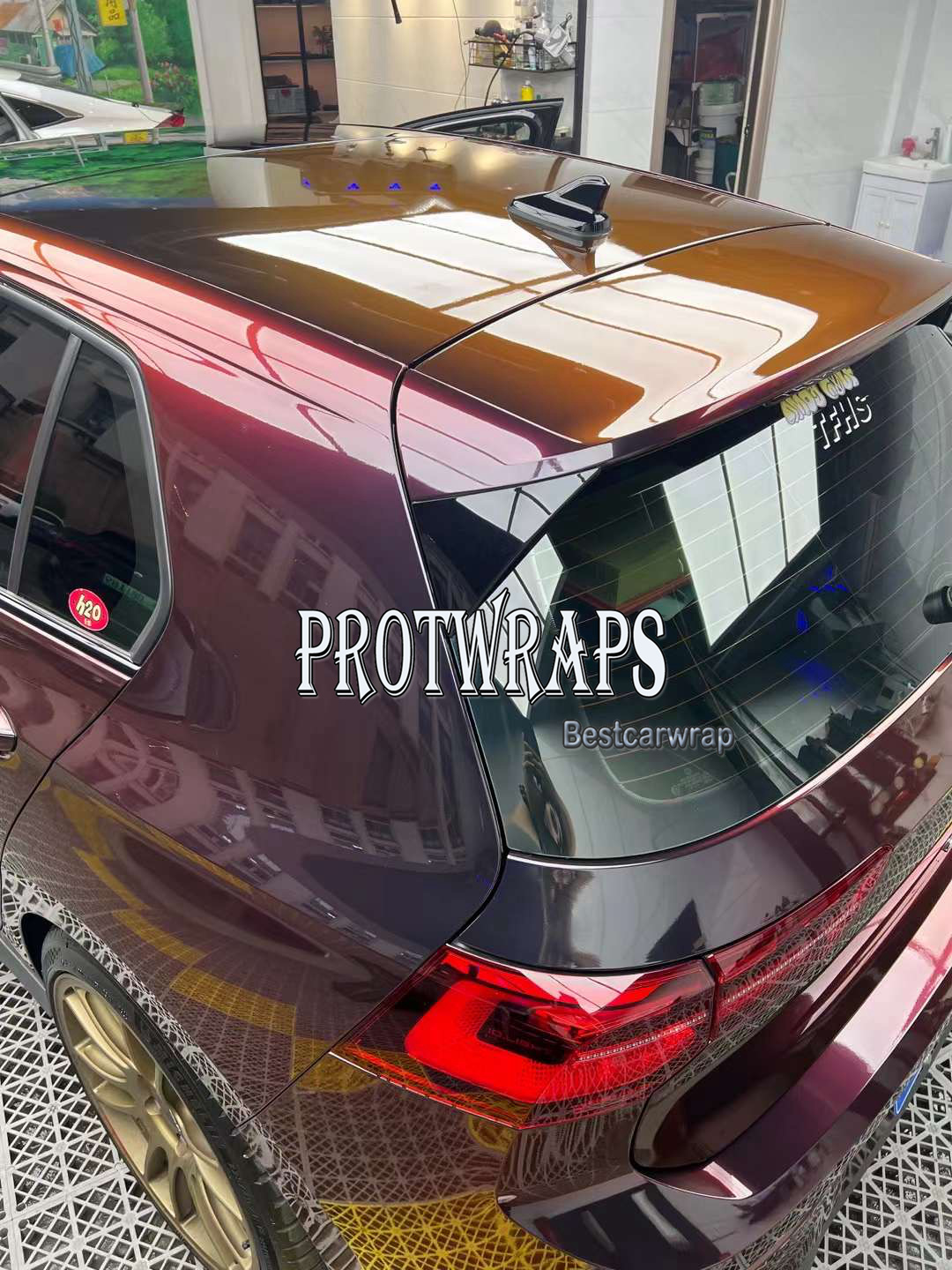 Premium HD Ultra Gloss Madeira Red Black Vinyl Wrap Sticker Whole Car Wrapping Covering Film With Air Release Initial Low Tack Glue Self Adhesive Foil