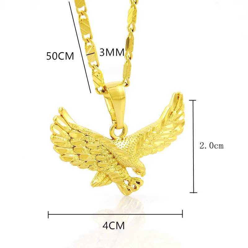Korean Golden Necklace 24K Gold Plated Necklace Mens Pendant Jewelry Gift 50CM 60CM X250224