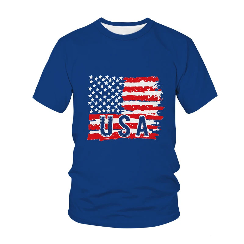 USA American Flag TShirts 3D Print Men Women Vintage Casual T Shirt Short Sleeve Oversized Harajuku Y2k Tops Tees Kids Clothing 250222