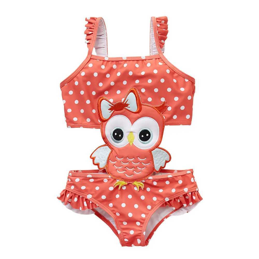 1-7Y Baby Infant Children Swan Style Cartoon Bikini Swimsuit One Piece Strap Swim Beach Wear Bathing Suit for Girls Kids X250224