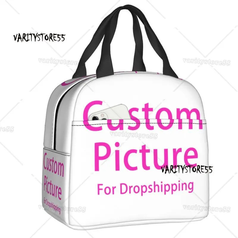 Custom Po Lunch Box Waterproof Customized DIY Print Cooler Thermal Food Insulated Lunch Bag Portable Picnic Tote Bags 250224
