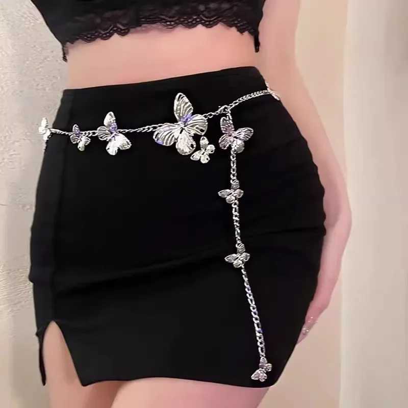 Fashion Metal Belts With Waist Chain Adjustable Punk Metal Desinger Belts for Women Sweet JewelryXJ250224