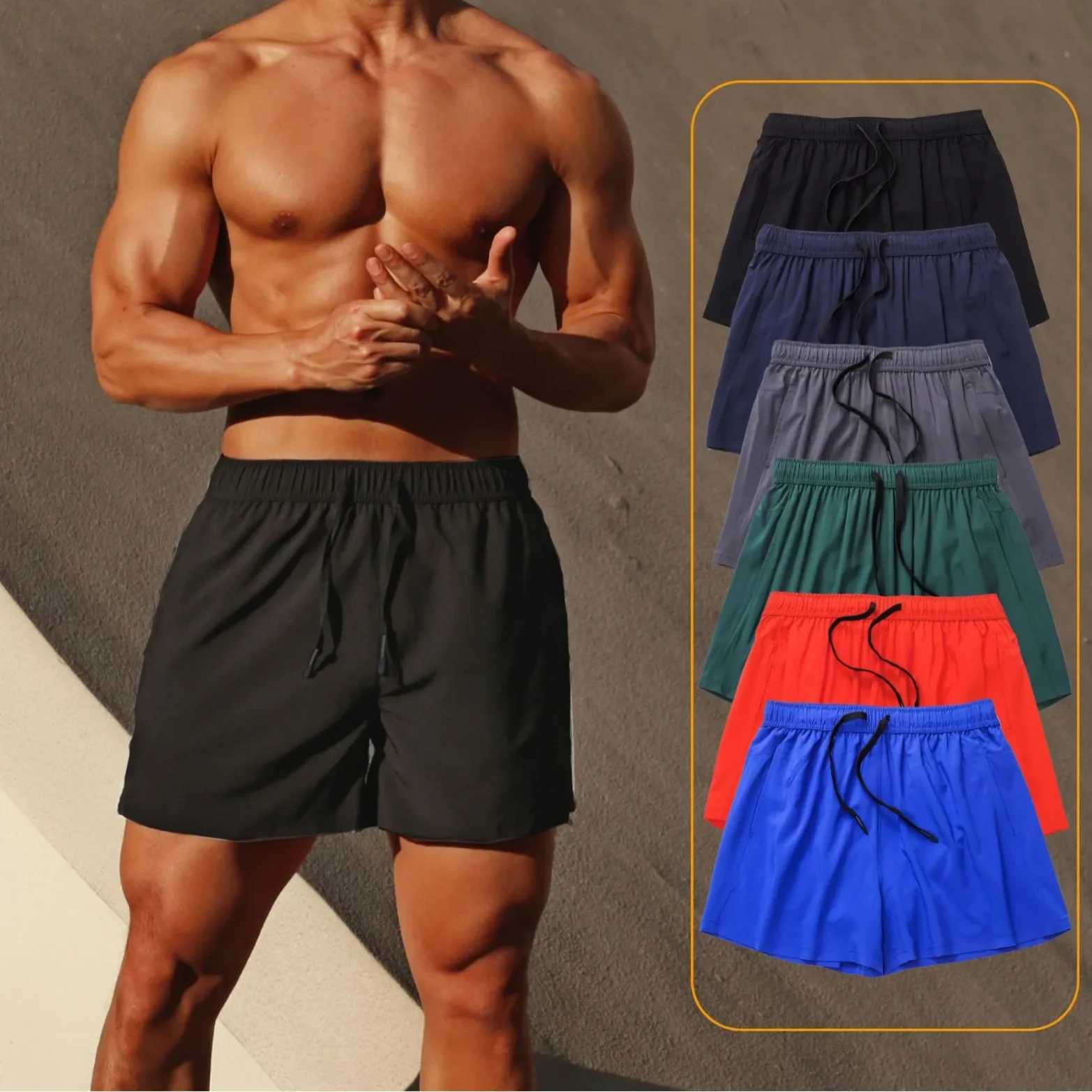 Men Sport Shorts Double Deck Running Shorts 2 in 1 Beach Jogging Training Short Pant Gym Wear Fitness Basketball Workout ClothesT250224