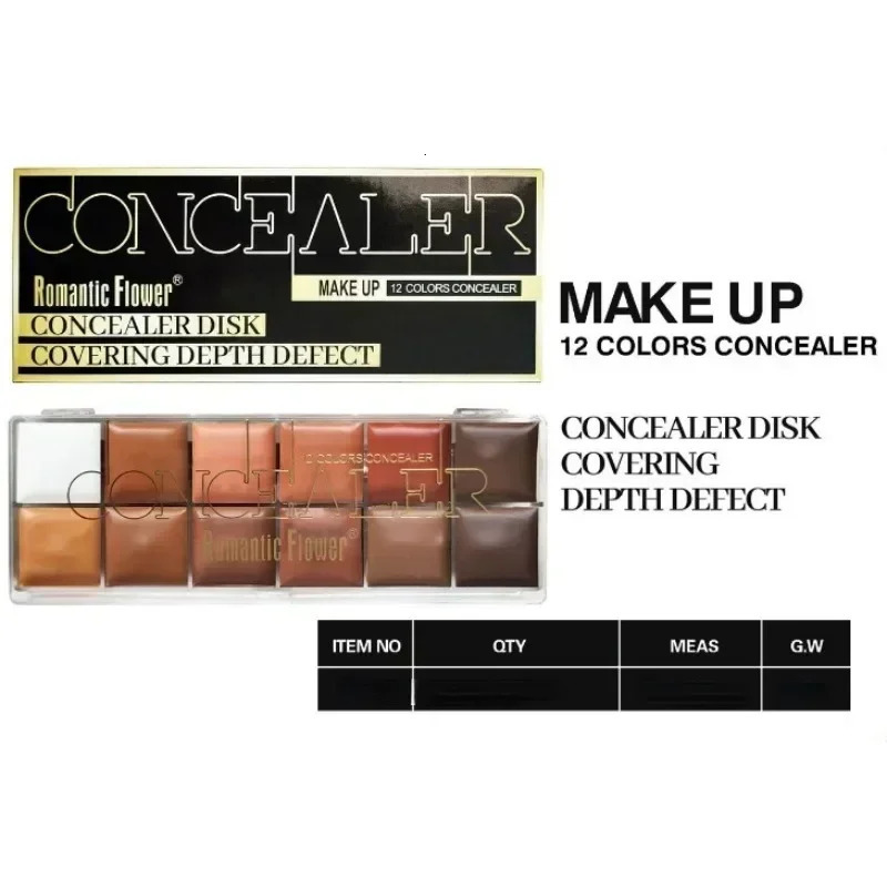 12 Color Concealer Palette Nude Contour Concealer Dark Skin Waterproof Full Coverage Foundation Makeup Cover Face Foundation 250222
