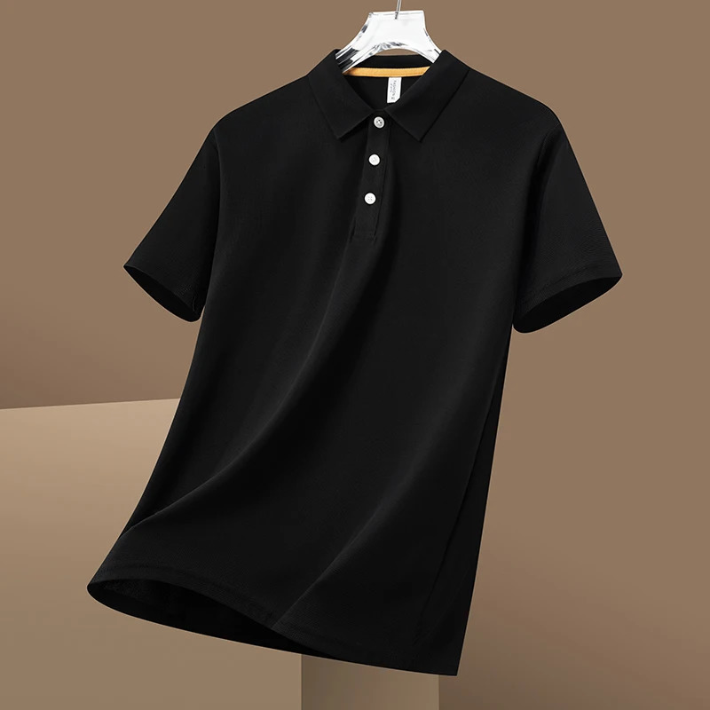 Value summer polo shirt mens short sleeved ice silk polo mens version high-quality lapel T-shirt mens light business t-shi 250222