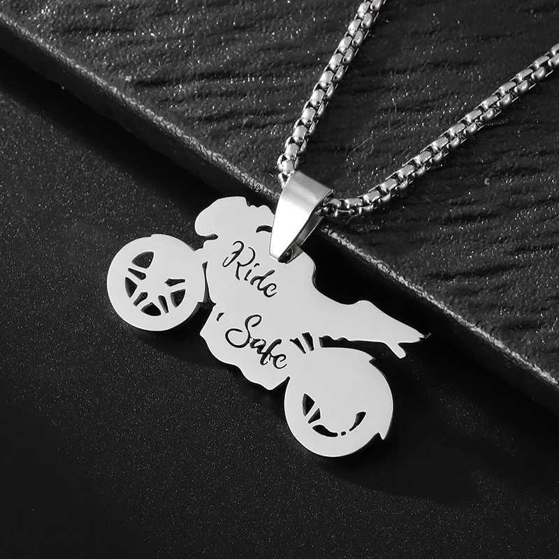 Exquisite Stainless Steel Motorcycle Model Pendant Necklace Men Wen Fashion Hip Hop Rock Riding Party Jewelry X250224