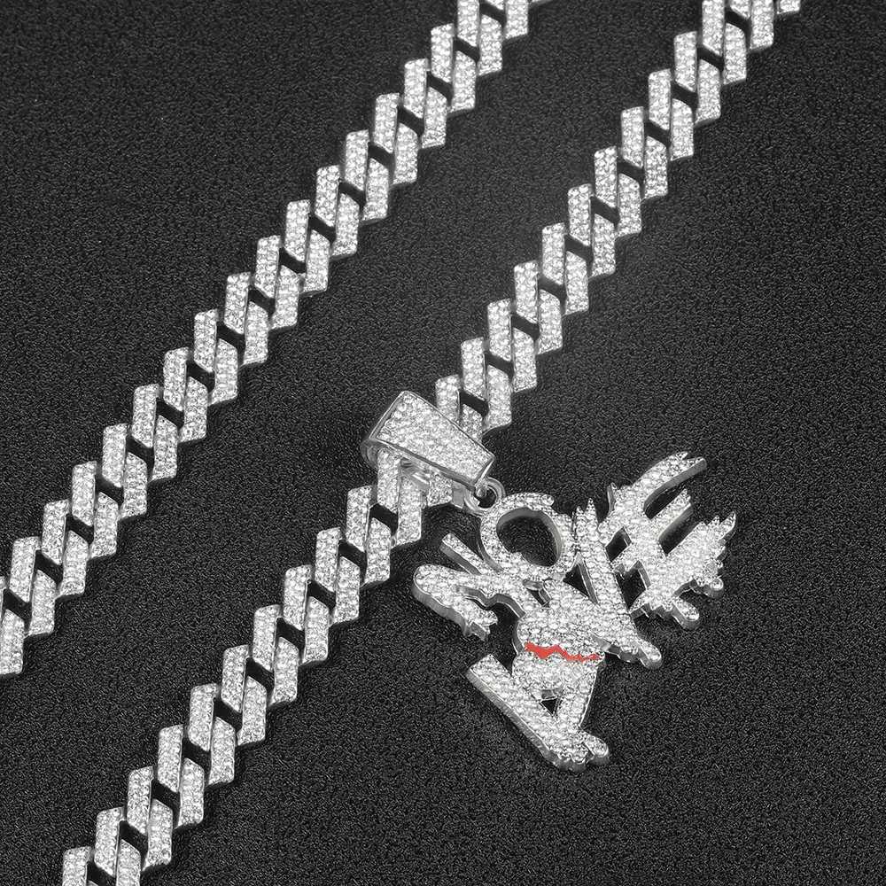 Hip-hop Punk NO Letter Pendant Cuban Necklace Stylish d Out Mens Wens Street Style Cuban Chain Trend Jewelry Gift X250224