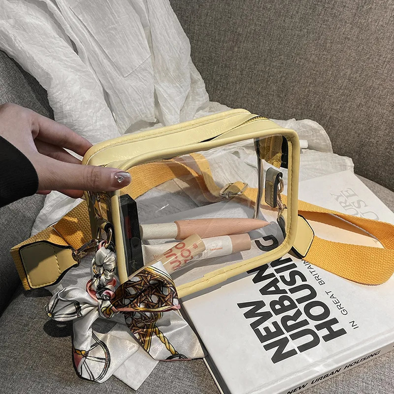 Designer Bag Women Fashion Transparent Crossbody Mini Square Purse Girls Ladies Decorative Small Clear PVC Phone Stadium Approved Sg Bag
