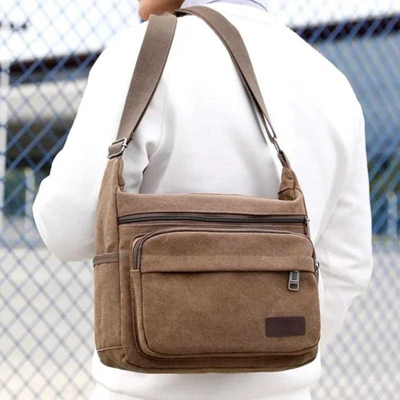 Fashion Canvas Single Shoulder Bag Men Women Unisex Travel Crossbody Bag Outdoor Casual Satchel Vintage Messenger Bags Z250225