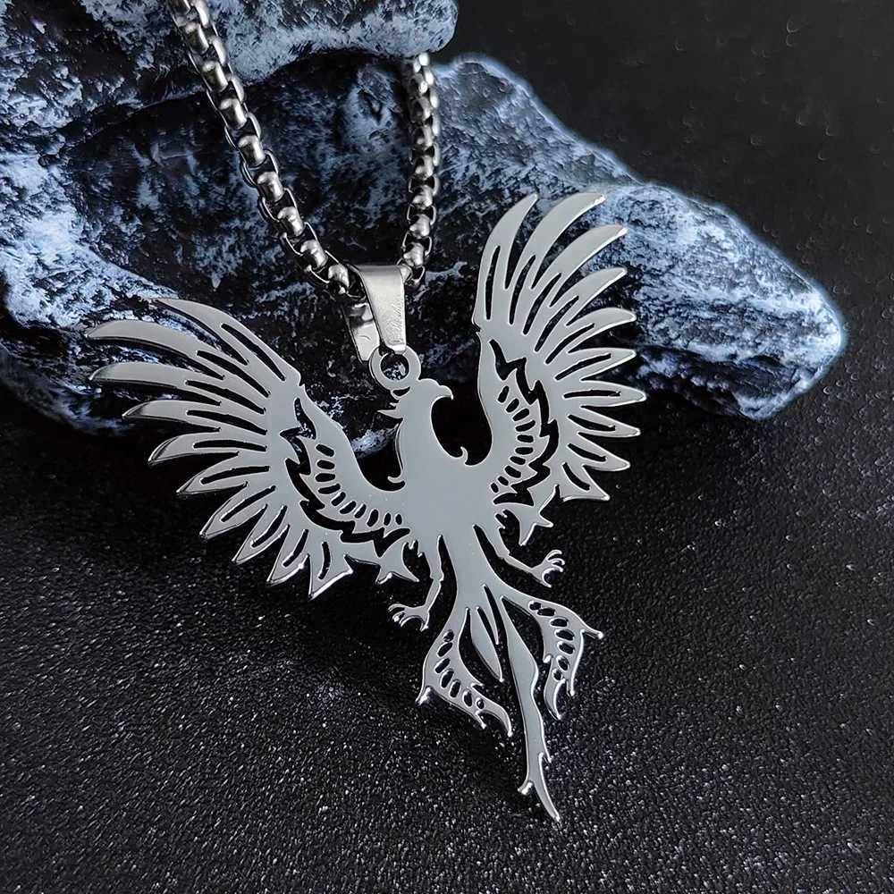 Trendy Phoenix Pendant Necklace for Wen Girls Stainless Steel Gold Color Neck Chain Choker Lucky Bird Jewelry Gift X250224