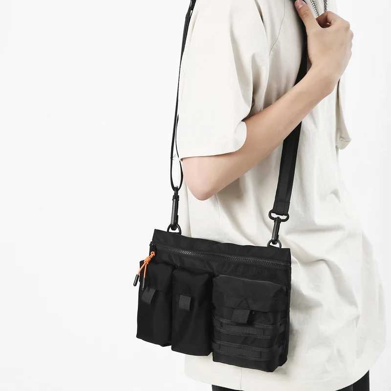 New Multi Pocket Functional Nylon Tactical Messenger Bag Outdoor Mountain Style Shoulder Bag Neutral Casual Bullet Bessinger Bag Z250225