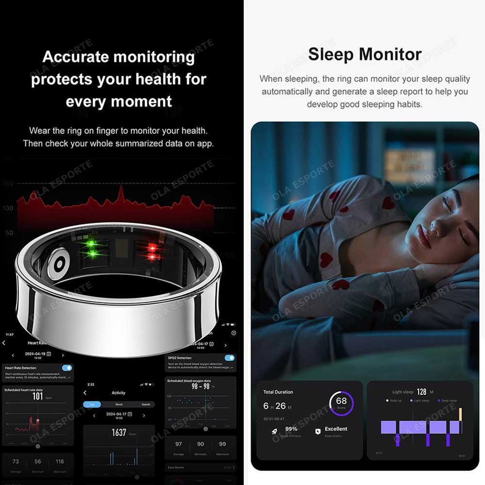 New Samsung appearance smart ring military grade titanium steel shell health monitor 5ATM waterproof multi sport ring W250225