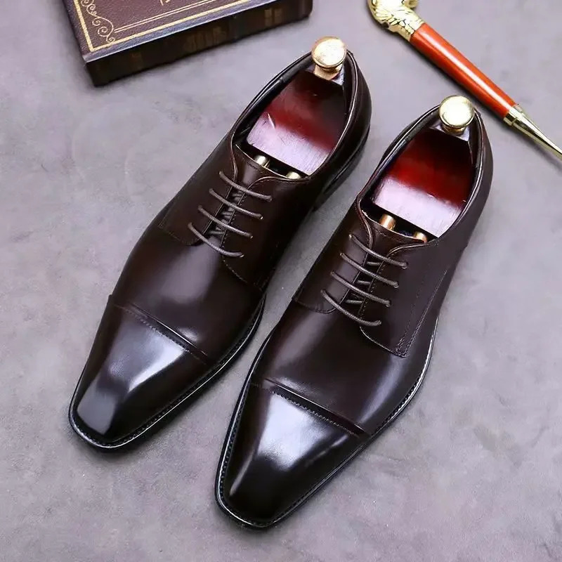 Business Formal Black Leather Shoes Men Fashion Casual Formal Shoes Classic Italian Formal Leather Casual Shoes 250224