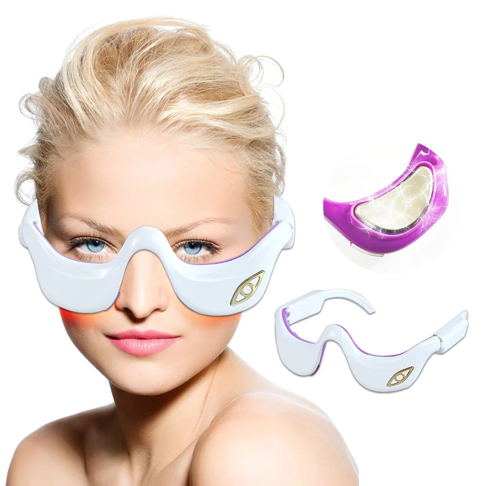 Under Eyes Red Light Therapy Massager GlassesMicrocurrent Eye Beauty Device Eyes Bag Remove Reduce Dark Circles Puffiness 250221