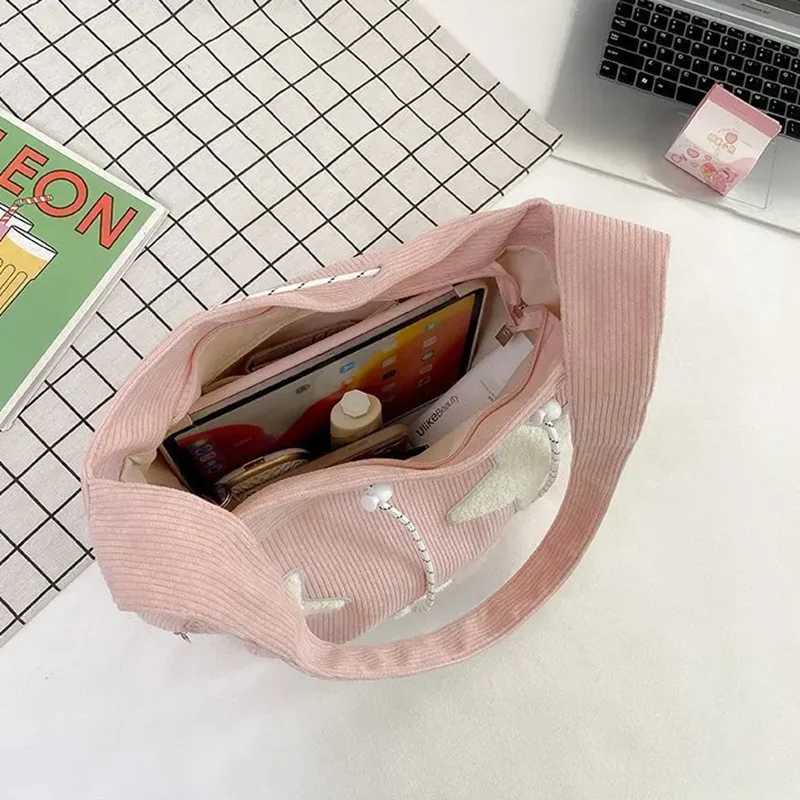 Niche Design Handbag Star Female Student Large Capacity Commuting Tote Corduroy Shoulder Crossbody Bag 2023 New Z250225