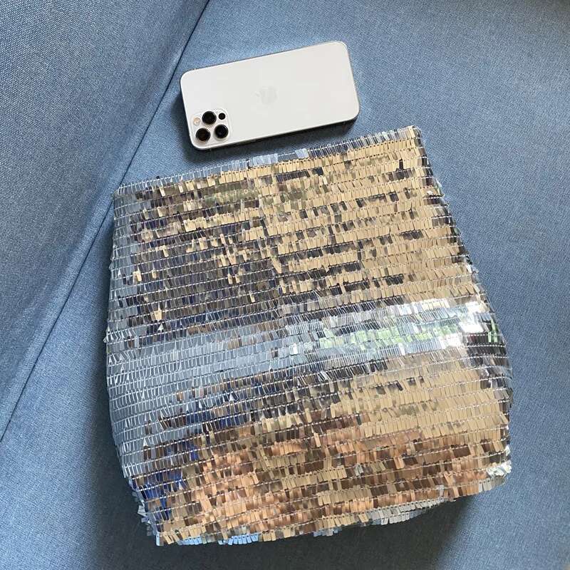 Lady Clutch Shiny Evening Bag For Women Designer Hand Purse 2023 New In PVC Sliver Sequins Mosaic Foldable Small Underarm