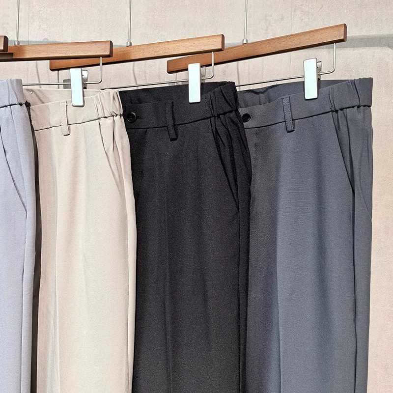 Spring Ankle Length Pants Men Business Elastic Waist Formal Suit Korean Social Work Slim Trousers Male Plus Size 27 40 42 W250225