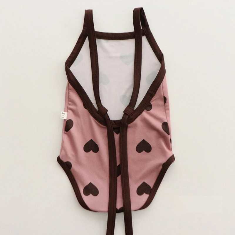 Summer baby girl swimsuit one-piece sleeveless printed backless cute beach bikini baby girl swimsuit childrens swimsuit X250224