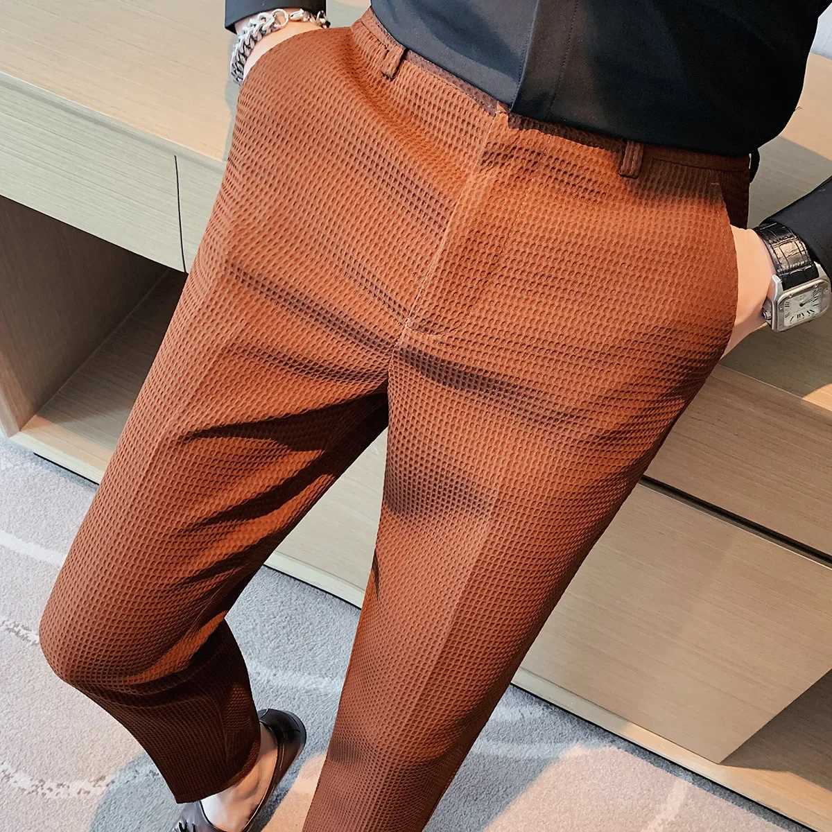 Casual Trousers Mens Spring Autumn Business Formal Suit Pants Slimming Smooths Your Silhouette Small Feet No Ironing Elastic Water W250225