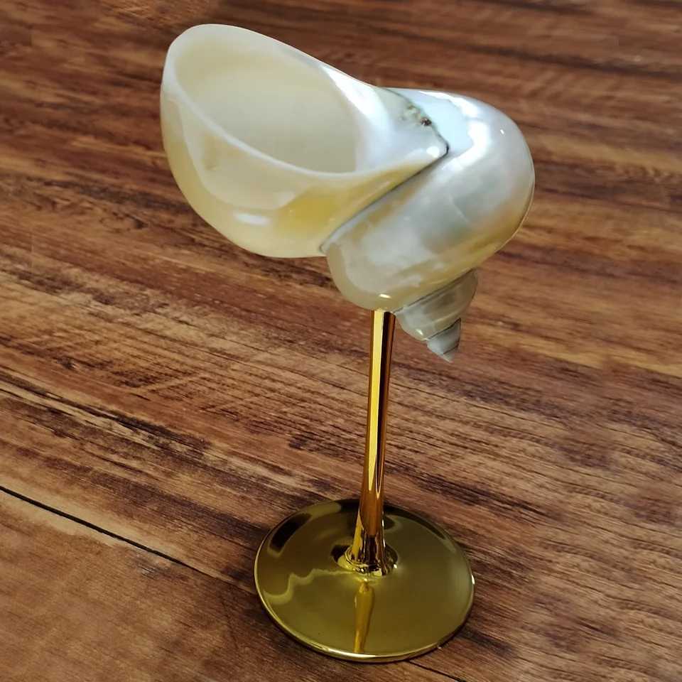 Natural Conch Shell Wine Glass Cup Handmade Wedding Glasses Martini Glasses Goblet Cocktail Drinkware Drinking Stemware GiftsXJ250225