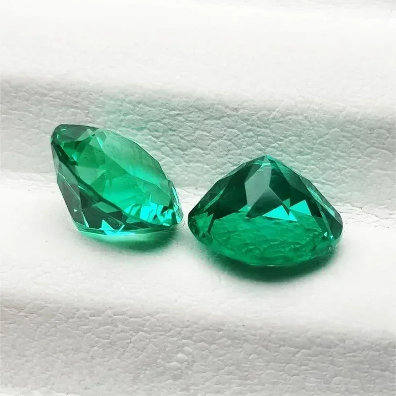 Lab Grown Columbia Emerald Round Cut Hydrothermal Gemstone VVS1 for Jewelry Rings Earrings Making Selectable AGL Certificate 250222