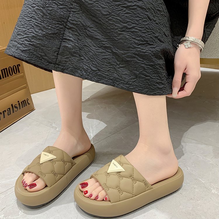 free shipping Slippers designer sandals for womens black Platform printing soft sole ladies sliders shoes Slipper woman outdoor