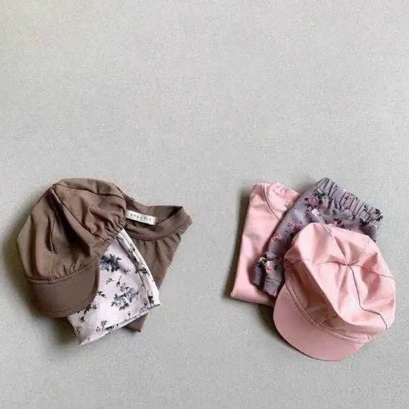 Kids Swimwear Sets 2024 New Summer Baby Girl Floral Bikini Swimming Suit Fashion Boys Swimsuits Infant Holiday Beach Clothes Set X250224