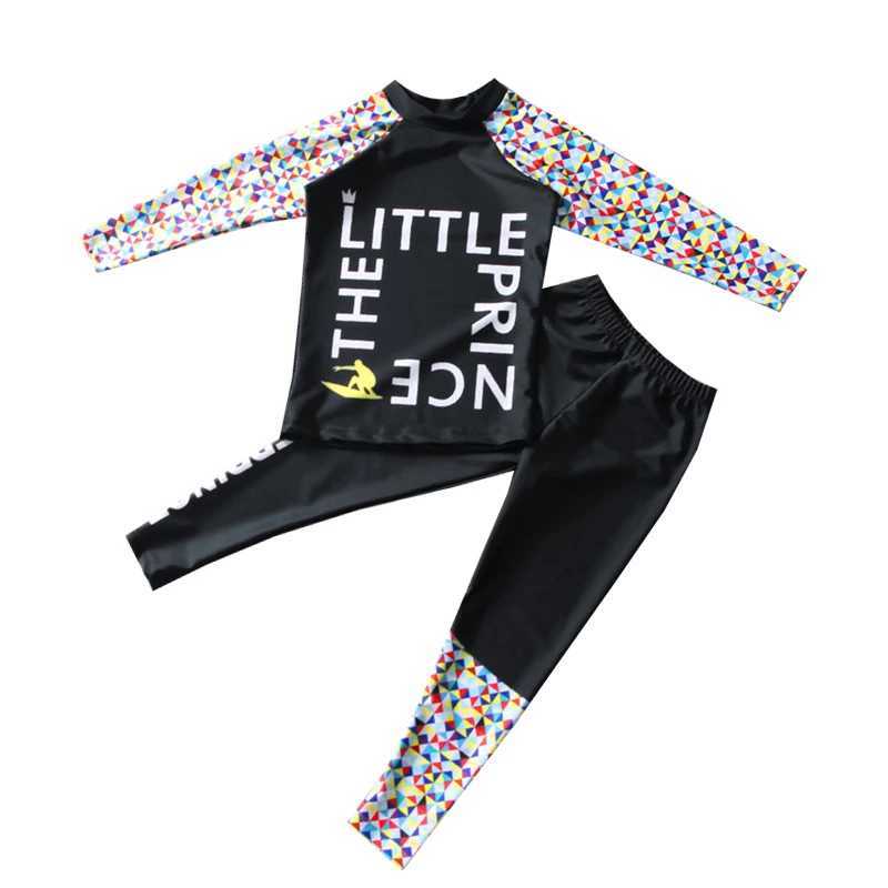 Boys swimsuit split up medium sized long sleeve pants sunscreen student big boys diving suit Korean childrens swimsuit X250224