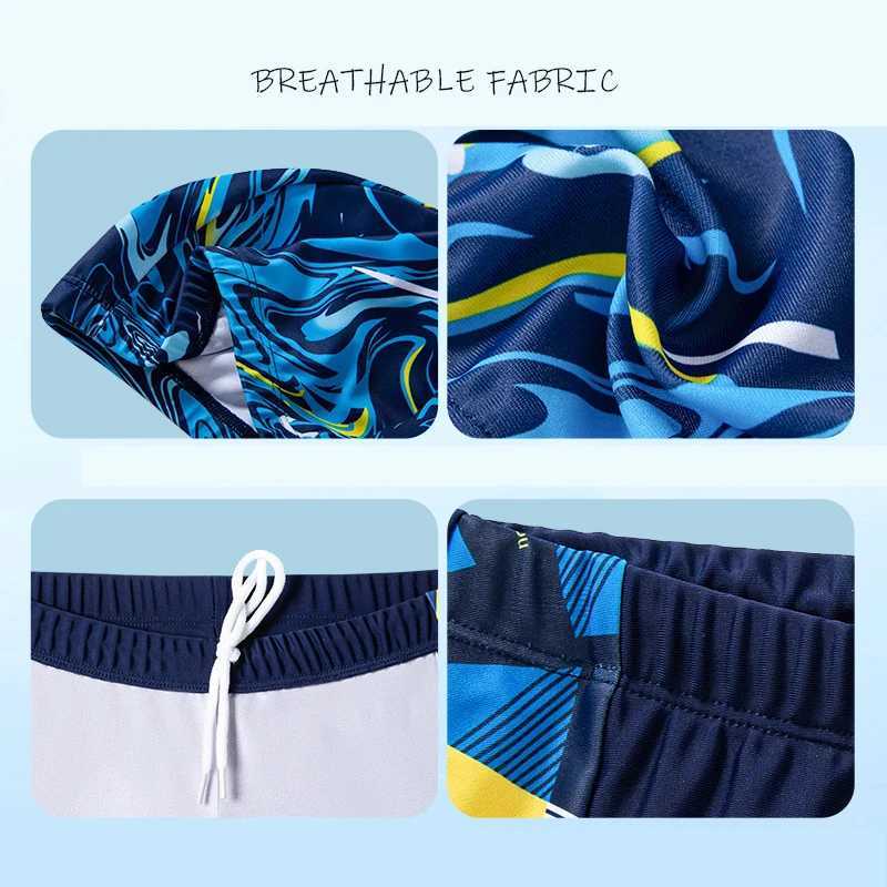 2024 New Boys Camouflage Swimsuit Summer Swimming Swimsuit (Swimming Cap+Swimming Relay) Suitable for Children Aged 4 to 12 X250224