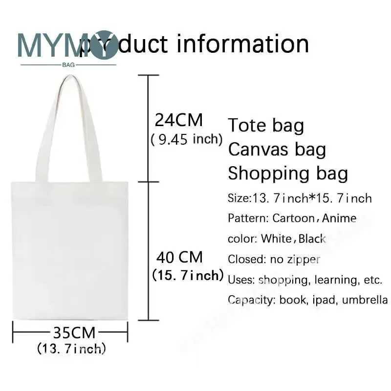 Little Prince Pattern Women Shoulder Bag Canvas Tote Bags Korea Style Reusable Shopping Bag Ladies Daily Versatile White Handbag Z250224