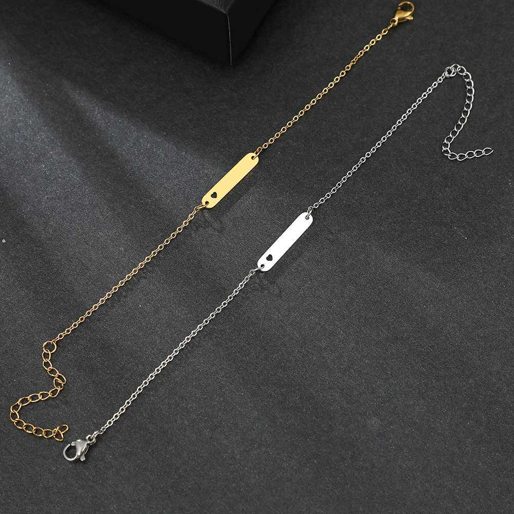 Stainless Steel Bracelets Minimalist Stick Heart Charms Korean Fashion Chain ly Bracelet For Women Jewelry Party Fine GiftsXJ250225