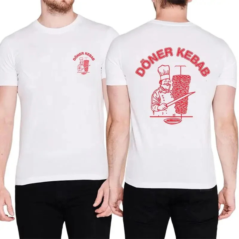 Fashion Double Sided print Men T-Shirts Cotton Kebab Men Women Short Sleeve Tee Summer Oversized Vintage Harajuku Tops 250225