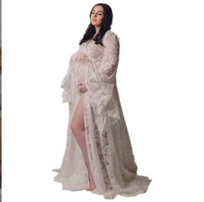 New Maternity Dresses Lace Photo Shoot Maternity Photo Fashion Props White Dresses For Pregnant Women Clothes Pregnancy Dress X250224