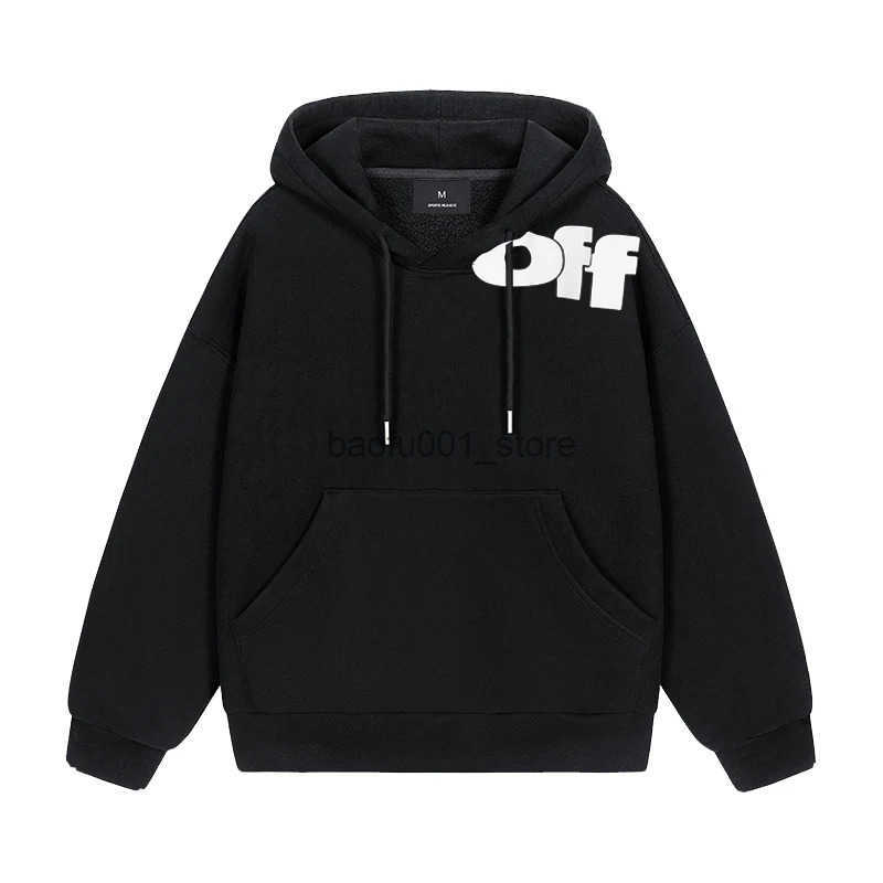 Men's Hoodies Sweatshirts New European and American Men Womens Hooded Sweatshirt Series WHITE Front and Back OFF Letters Winter Fce Loose Casual Tops Q250225