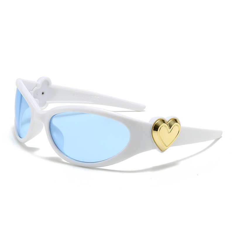 2025 new cute floral heart decoration sunglasses, millennial style hot girl glasses, trend outfit anti-ultraviolet sunglasses.