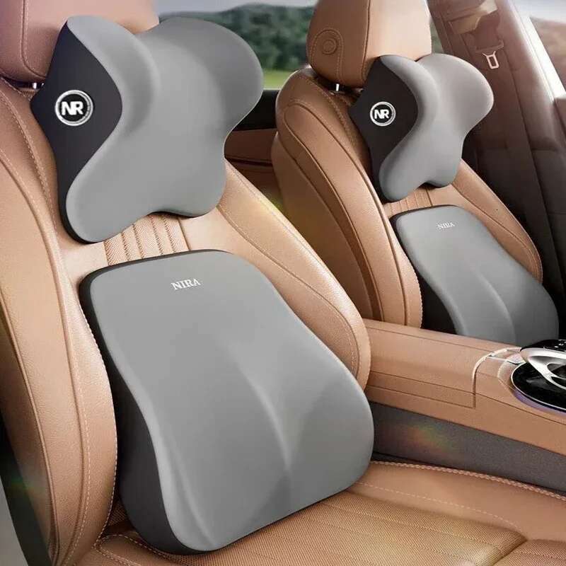 Update High Quality Memory Cotton Neck Support Pad Headrest Waist Pillow Car Seat Back Driver Lumbar Cushion