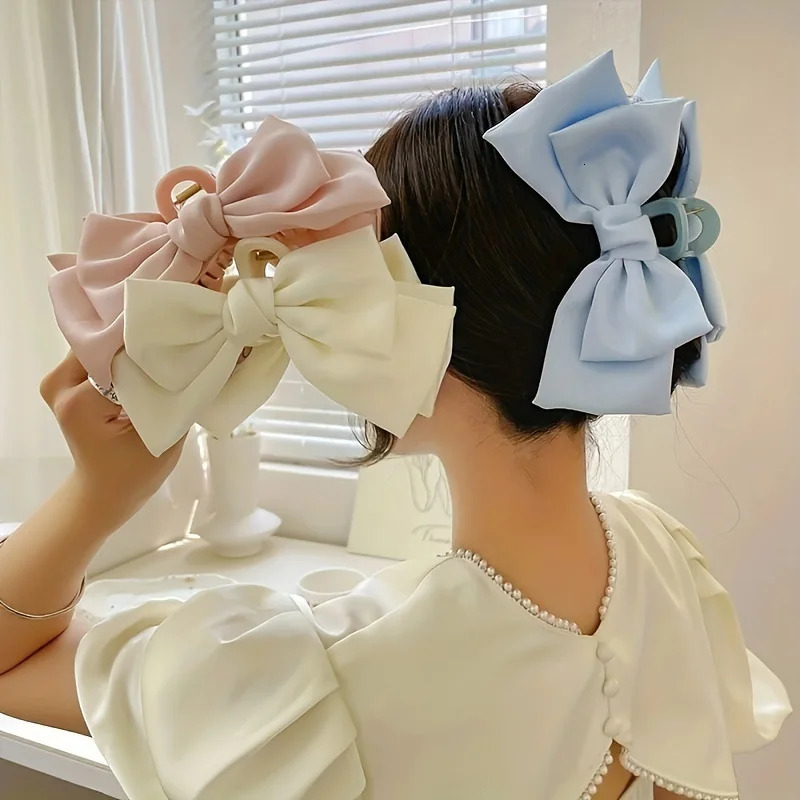 Super large bow clip cute hair highend female headband accessories 250218