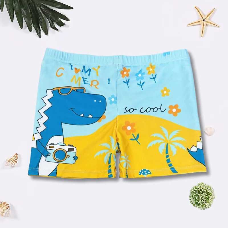 New Comfortable Polyester Color Fashion Childrens Cartoon Printed Swimsuit Summer Trunk Boys Beach Shorts Diving X250224