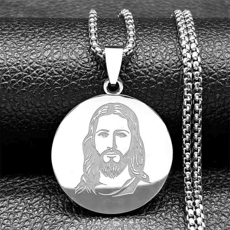 God Jesus Medal Necklace for Wen Men Stainless Steel Gold Silver Color Holy Pray Chain Jewelry collar mascino X250224
