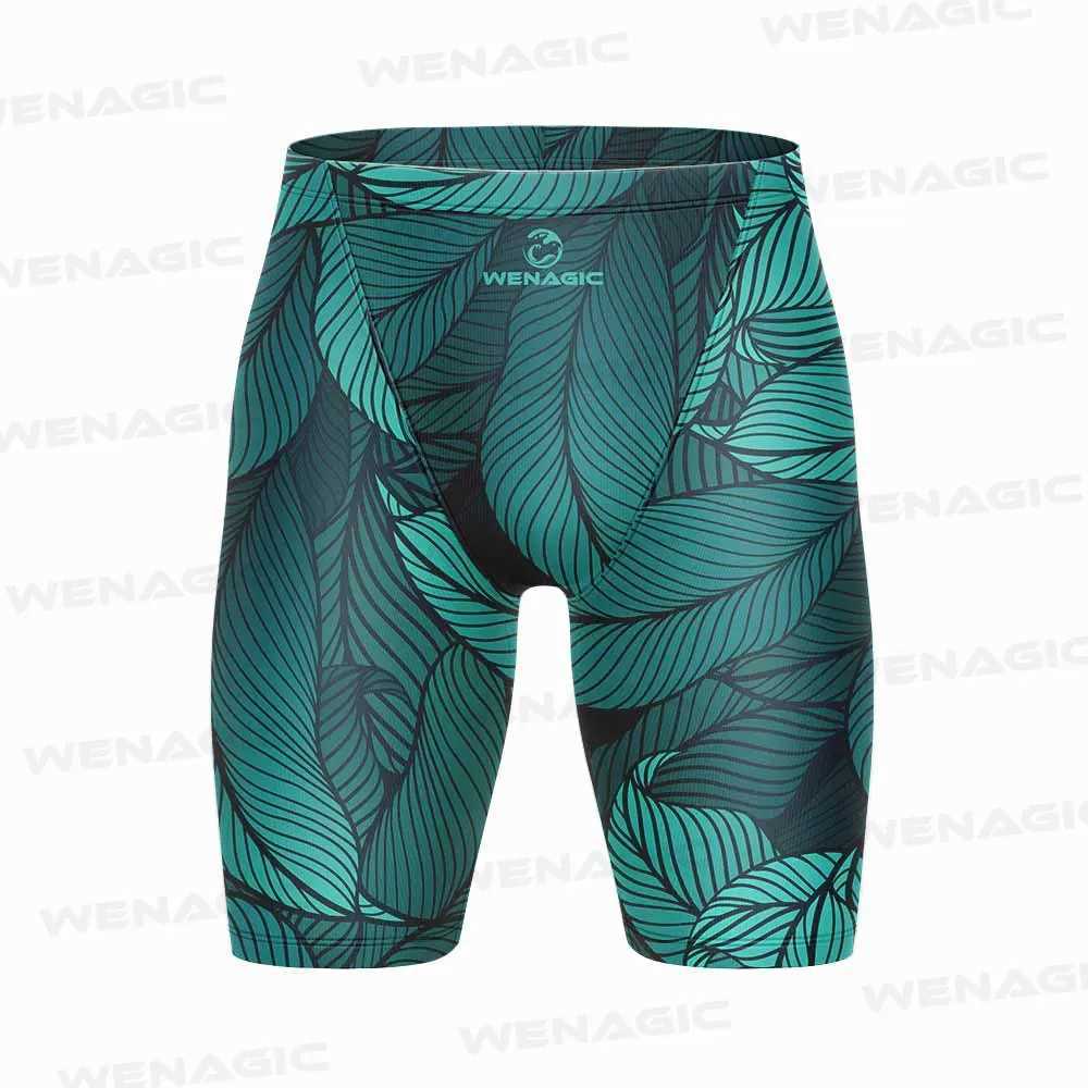 Surf Shorts 2023 New Professional Men Race Swim Trunks Quick Dry Swimwear Training Flowers Print Beach Tight Swimsuit JammerXJ250224