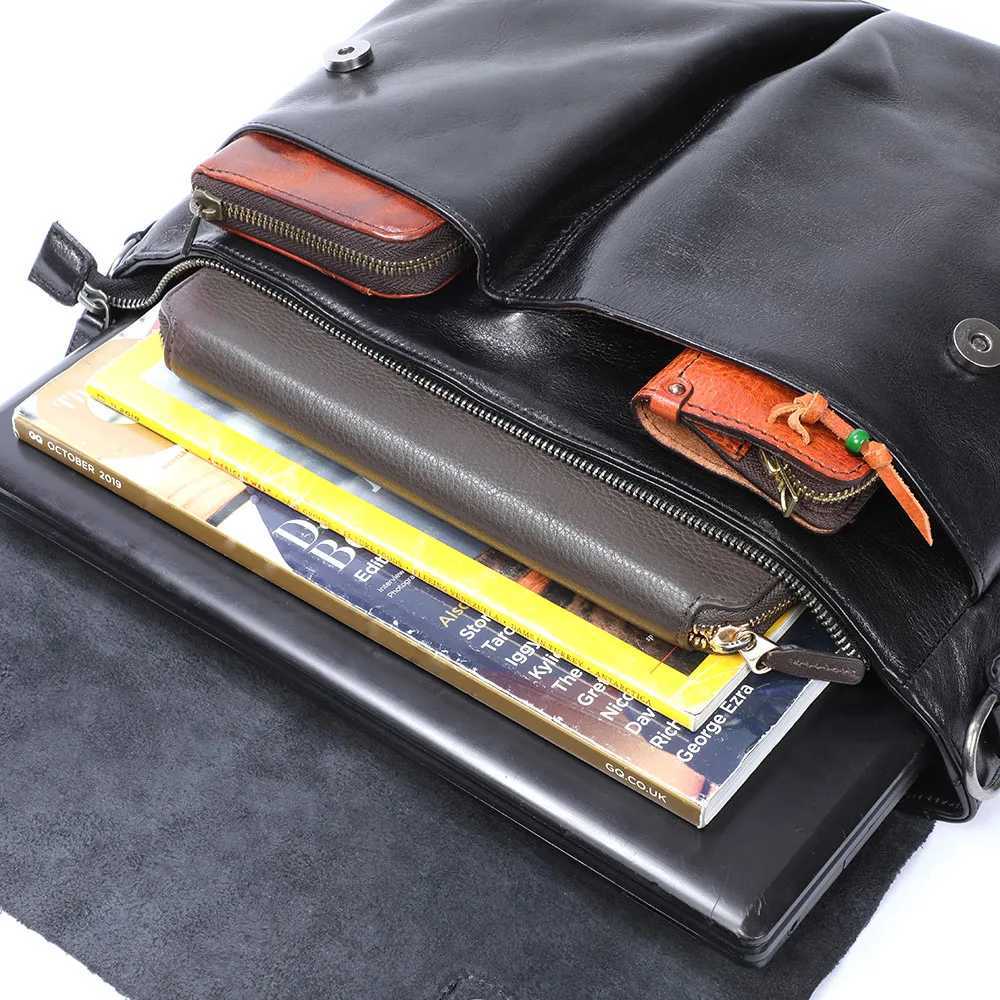 S.WORKER Fashion Genuine Leather Shoulder Bag Mens Casual Messenger Bag Cross Body Bag Soft Cowhide Leather Shoulder Bag Z250225