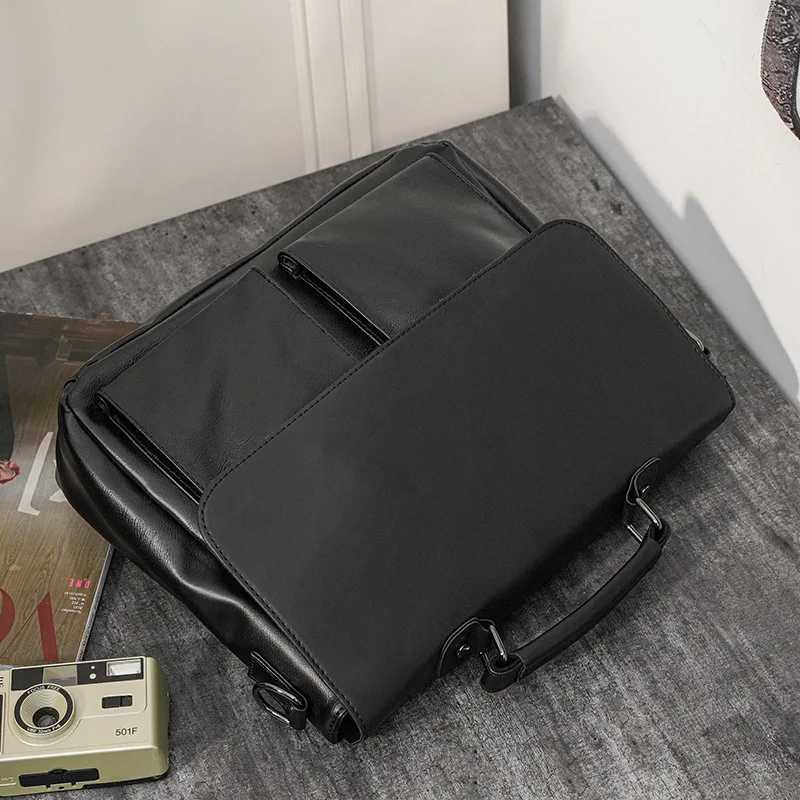 messenger bag mens handbag fashionable business briefcase mens messenger bag large capacity laptop crossover bag Z250225