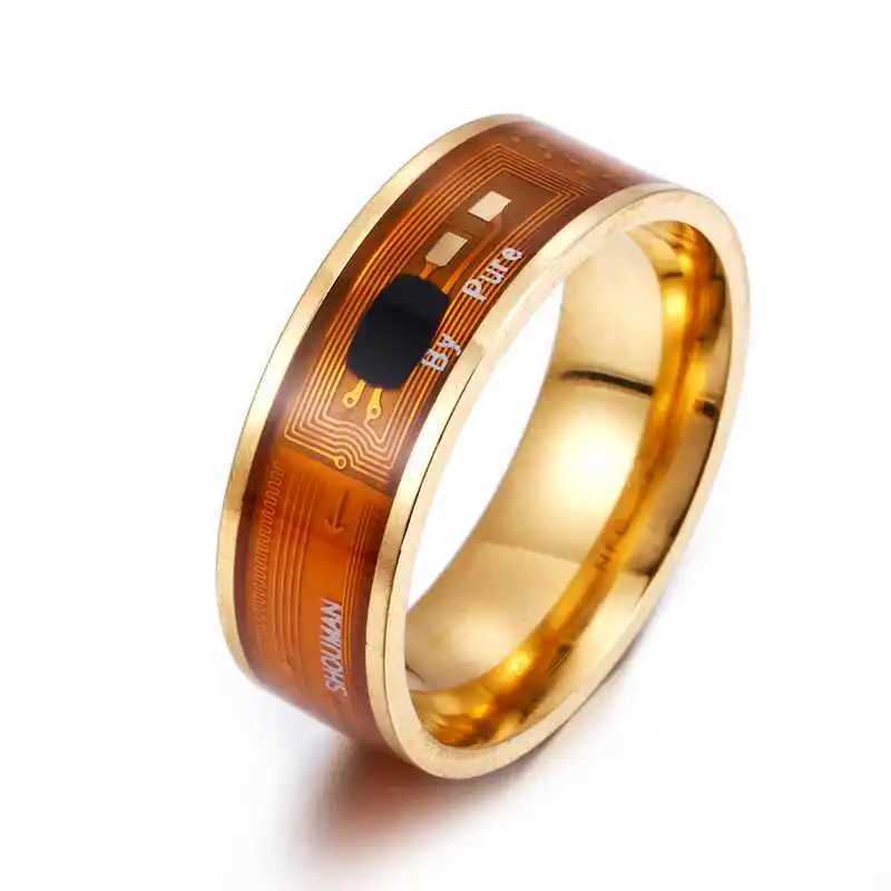 Fashion Mens Ring Magic Wear Chip NFC Smart Ring Wearable For Android Mobile Device Smart Jewelry Couple Stainless Steel Ring W250225