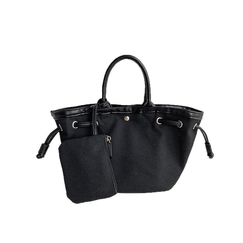 Solid Color Canvas Drawstring Buckets Bag - Versatile & Timeless Design