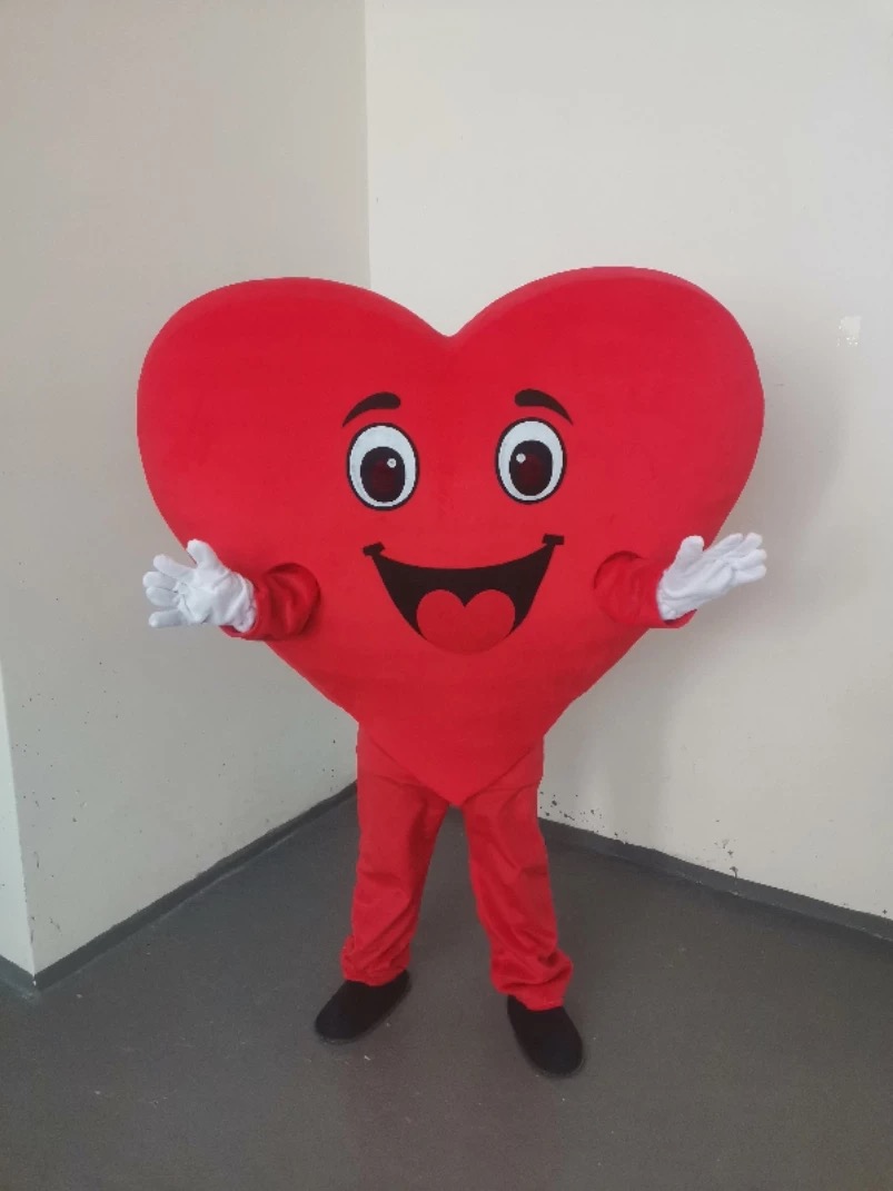 Mascot doll costume Adult Red Heart cartoon Mascot Costume Fancy Dress for Halloween Christmas performance Party Festival Mascot outfit can